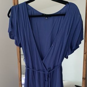 Lulus Heart of Marigold Denim Blue Wrap Dress